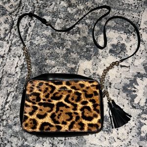 NWT Michael Kors Ginny Leopard Calf Hair Small Cross body/ Shoulder Bag